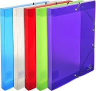 Exacompta - Ref 59410E - Crystal PP Elasticated Filing Box - 250 x 330mm in Size, Suitable for A4 Do