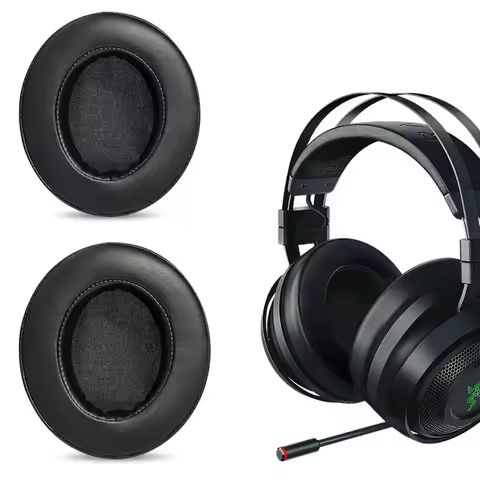 Replacement Earpads For Razer Nari 7.1 THX / Nari Ultimate Wireless Headset Headphones Leather Sleev