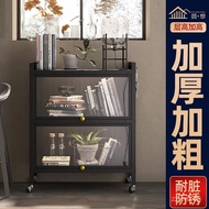 Factory Supply Kitchen Shelf Multi-Tier Movable Sideboard Storage Cupboard Dust-Proof Cupboard Stora