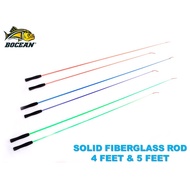 BOCEAN Solid Fiberglass Rod 4 feet  & 5 feet For Children Fishing, Pancing Kanak Kanak Prawn Rod Jor