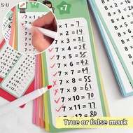 [S·U] 15-Pack Reusable Math Flash Cards for Kids (0-12) Wipe-Clean Multiplication Game PH