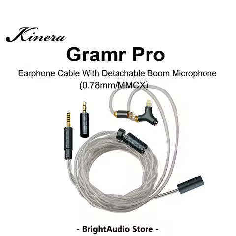 Kinera Gramr Pro Wired Earphone Cable With Detachable Boom Microphone 3.5mm 4.4mm Plug 0.78mm / MMCX