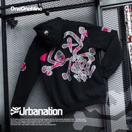 Oneonenine Ksr Hoodie Urban Nation Black Pink - Screen Printed Fleece Jumper Sweater