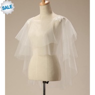 Shrug Wrap Bridal Bolero Shawl Jacket white tulle  Wedding