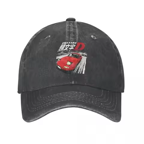 New Casual Denim Initial D Anime Baseball Cap Men Sun Hat Adjustable Mountain Drift Racing Cap Hats