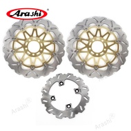 [NIPIAO] ARASHI NINJA ZX12R CNC เบรคหน้าจานเบรกหลังโรเตอร์จานเบรกสำหรับ KAWASAKI ZX-12R NINJA 2000 2