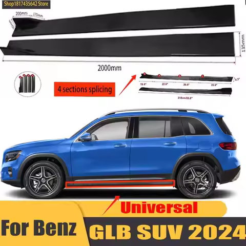 Universal Car Side Skirt 8 Pcs 2.2m Winglet Splitters Lip Side Spoiler For Mercedes-Benz W205 W213 W