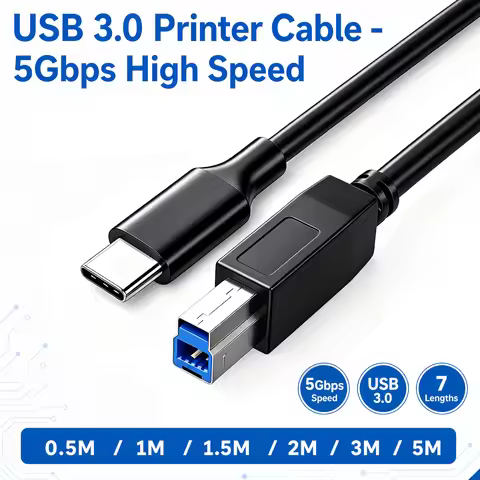 USB3.0 Type C To Type B Printer Cable 5Gbps High Speed Data Cord for Printer Scanner Hard Drive for 