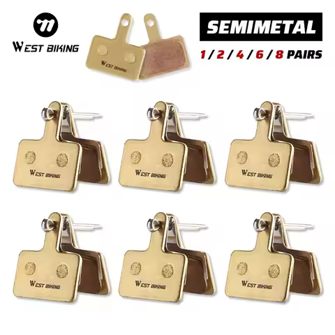 WEST BIKING Bike Brake Pads Copper Semimetal For SHIMANO MT200 M515 C501 1/2/4/6/8 Pairs Wear-resist
