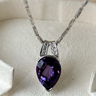 Tasaki K18 18K 750 white gold amethyst diamond pendant top