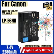 LP-E6NH Battery 7.4V 2250mAh Rechargeable Batteries and Charger for Canon EOS R5 R6 60D 70D 80D Mark