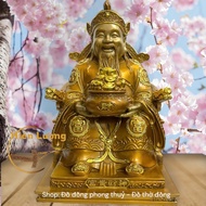 Mr. Than Phat Made of Golden Bronze, 40cm high, weighs 4.8kg for the God of Wealth Altar