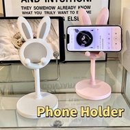 Phone Holder Rabbit Shape Desktop Student Mobile Phone Stand Durable Home Selfie Live Lazy Adjustable Support Shelf Phone Pad Tablet Laptop