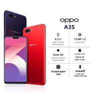 OPPO A3S Ram 6GB Rom 128GB เครื่องใหม่ของเเท้100% ได้ จอ6.2"หน้าจอใหญ่