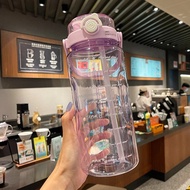 2 Liters Plastic Water Bottle With Straw 1500Ml Large Portable Travel Bottle Sports Fitness Cup Big
