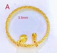 Gelang pintal adjusted budak  Emas Bangkok bangle gold plated