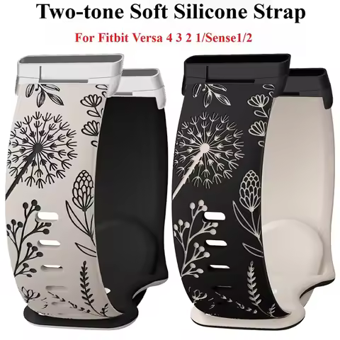 Two-tone Soft Silicone Strap For Fitbit Versa 4 3 Silicone Replacement Women Watch Band For Fitbit V