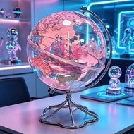 Study Office Desk Creative Globe School Supplies Globe with Light Luminous Transparent Globe Geograp