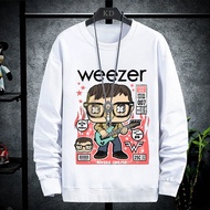 River Cuomo Sweatshirt - Weezer Crewneck White Cotton Fleece Material