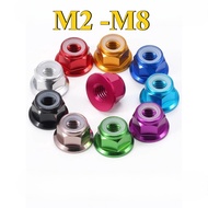 (((Aluminum Material) Flange Surface Loose-Proof Nut M2/M2.5/M3/M4/M5/M6/M8 (BY-DM) (Y16)
