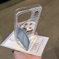 Polka Dot Girl Flip Mirror Holder Samsung S26 S25 FE S24 S23 Ultra S22+S21 A31 A51 Phone Case Samsun