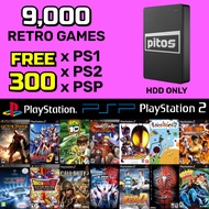 300 PS1 PS2 PSP + 9000 Games (1TB HDD) Plug & Play Retro Game Emulator Retrobat Portable Harddisk