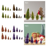 [mojotorw7] 8pcs Artificial Christmas Tree Brush Trees Table Miniature Christmas Decoration Pine Tre
