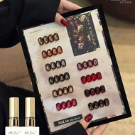Set Ahlin Red and coffee 10 สี สีเจล เล็บเจล