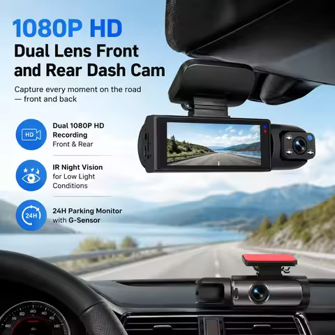1080P HD Dual Lens Front and Rear Car Dash Cam Driving Recorder IR Night Vision G Sensor Parking Mod