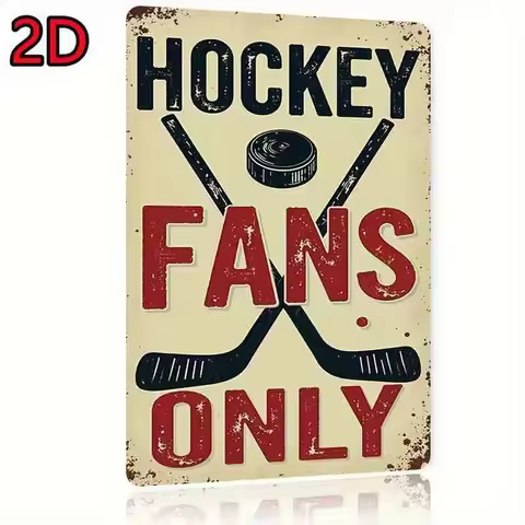 Vintage Ice Hockey Metal Sign 7.8x11.8in Waterproof Wall Decor for Garage Man Cave Gift