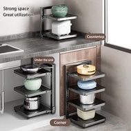 【READY STOCK】Adjustable Pot Rack Pot Organiser Under Sink Kitchen Sink Organiser Kitchen Rack Steel 