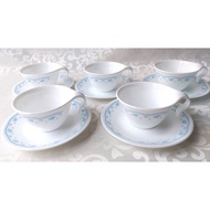 CORELLE Morning Blue hook cup &amp; saucer