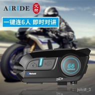 🚓AirideAiqi Motorcycle Helmet Driving RecorderG6Headset Wireless Interphone Bluetooth Camera All-in-One Machine