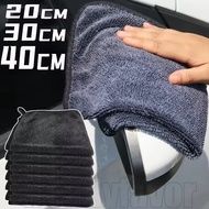 2/5Pcs Black Car Washing Towel - Absorbent Wiping Rags - Double-sided Waxing Rag - Car Cleaning Acce