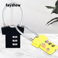FAY Security Lock, Aluminum Alloy Cupboard Cabinet Locker Padlock Password Lock,  3 Digit Steel Wire Mini Suitcase Luggage Coded Lock