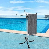 Pool Outdoor Towel Rack, Metal Heavy Duty Never Tilt Pool Accessories, 4 Bars Hot Tub Accessories To