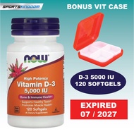 Vitamin D3 5000iu 120 Softgel Now Foods Original