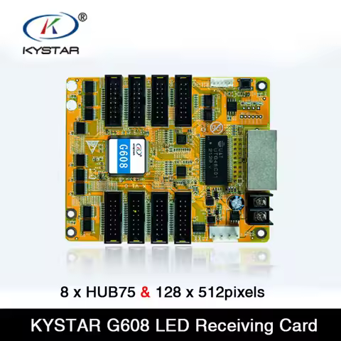 KYSTAR G608 Full Color Receiver Card Control Range 128 x 512 Pixels , 8 x HUB75 for LED module Work 