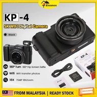 KITBEEZ🔥 Kamera CCD 75MP 5K 180° Flip Screen Selfie WIFI Digital Camera 18X Zoom Vlog Camera for Tik