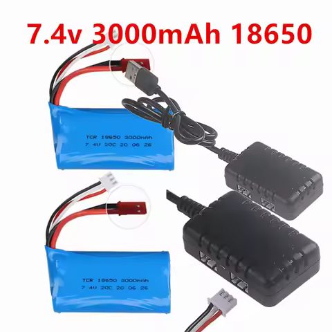 7.4V 3000mAh 18650 2S JST PLUG lipo battery For Remote Control helicopter Car Boats Toys parts upgra
