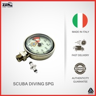 AKUANA Scuba Diving SPG for Scuba Tech Diving Pressure Gauge 2" (5.1 cm) Brass Made In Italy
