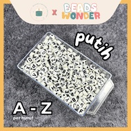 Beads Wonder White Round Letter Beads A - Z Alphabet | Alphabet Letter Mote