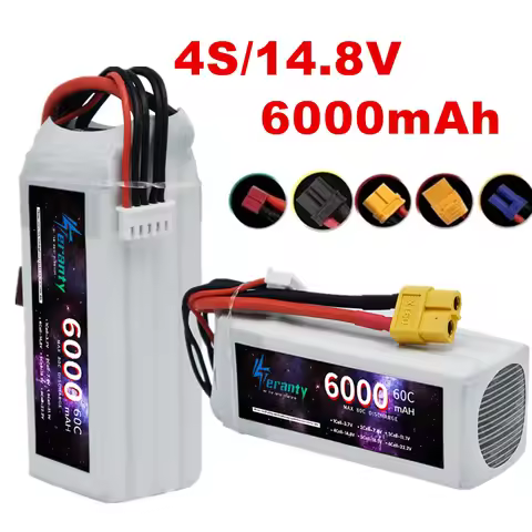 6000mAh Lipo 14.8V Battery 4S 6000mah With Deans T/XT60/TRX/EC5 Connector For RC Airplanes Helicopte