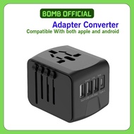 Travel Adapter Universal Multifunction 3 Usb 1 Type C Eu Uk Usa