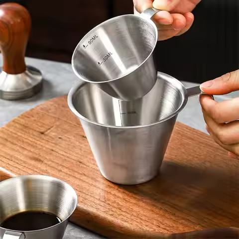 100ml/250ml Espresso Cup 304 Stainless Steel Coffee Measuring Cup Espresso Extraction Cup Ounce Cup 