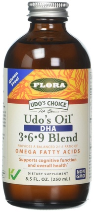 Flora - Udo's Choice Omega 369 Oil Blend with DHA, Udo's Oil Balanced 2:1:1 Ratio of Omega Fatty Aci