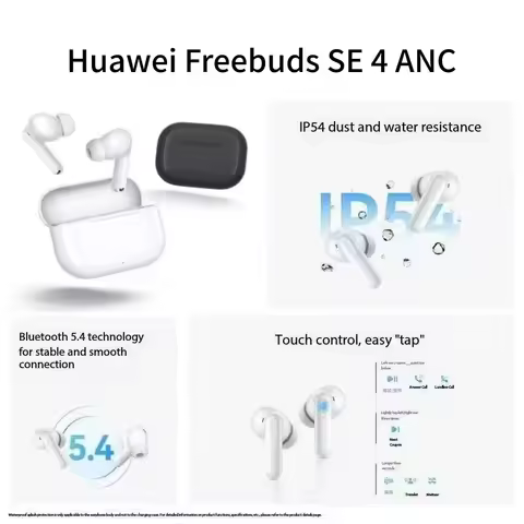 Original Huawei headset, Bluetooth 5.4 low delay, FreeBuds SE 4 ANC, IP54 waterproof, 10mm large mov