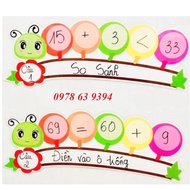Plastic laminated math worm, size 41cm * 15cm, built-in magnet to stick to the board
