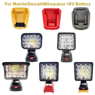 For Makita/Dewalt/Milwaukee 18V Li-ion Battery 3/4 inch Work Light LED Lamp Cordless Emergency Flood Lamp Handheld Flashlight