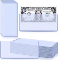 Vmiapxo 30 Pack Dollar Bill Sleevesy, 6.8" x 2.9" Clear Plastic Currency Sleeve, Waterproof Money Ho